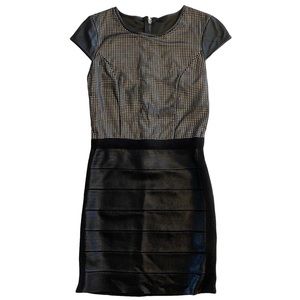 Bebe Faux-Leather Black Bodycon Bandage Dress Women’s Small